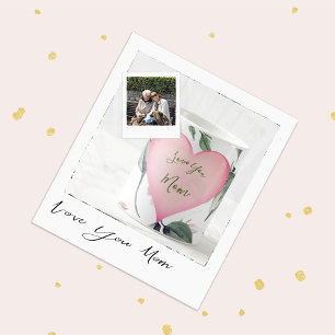 Moederdag Simple Floral Pink Heart Personal Koffiemok