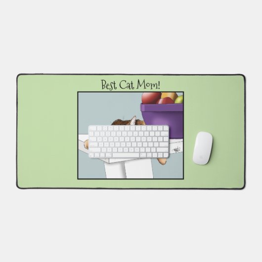 Moederdag Sinaasappel Tabby Cat Bureaumat (Keyboard & Muis)