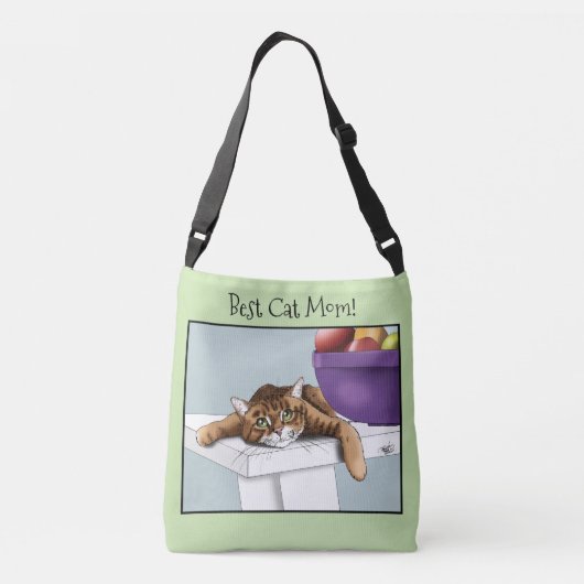 Moederdag Sinaasappel Tabby Cat Crossbody Tas (Achterkant)