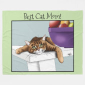 Moederdag Sinaasappel Tabby Cat Fleece Deken (Voorkant (Horizontaal))