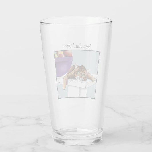 Moederdag Sinaasappel Tabby Cat Glas (Achterkant)