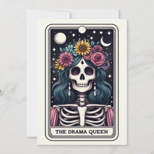 Moederdag Skelet De Drama Queen Tarot Kaart (Voorkant)