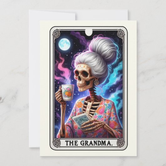 Moederdag Skelet De Grootmoeder Tarot Kaart (Voorkant)