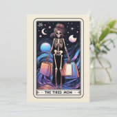 Moederdag Skelet De Moe Moeder Tarot Kaart (Staand voorkant)