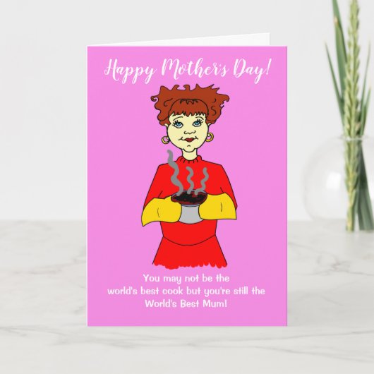 Moederdag slechtste kok ter wereld kaart (Voorkant)