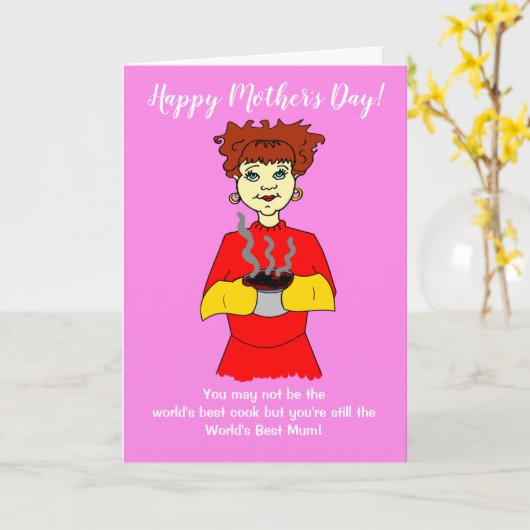 Moederdag slechtste kok ter wereld kaart (Gele Bloem)