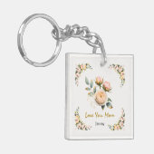 Moederdag Sleutelhanger Bloemen Persoonlijk Liefde (Voorkant Links)