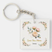 Moederdag Sleutelhanger Bloemen Persoonlijk Liefde (Voorkant)