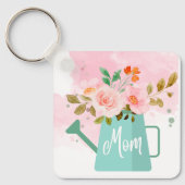 Moederdag Sleutelhanger met watering en bloemen (Voorkant)