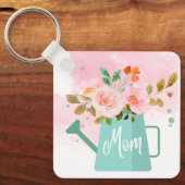Moederdag Sleutelhanger met watering en bloemen (Voorkant)