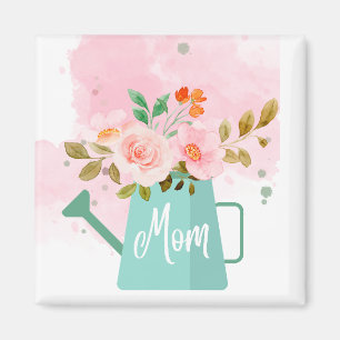 Moederdag Sleutelhanger met watering en bloemen Magneet