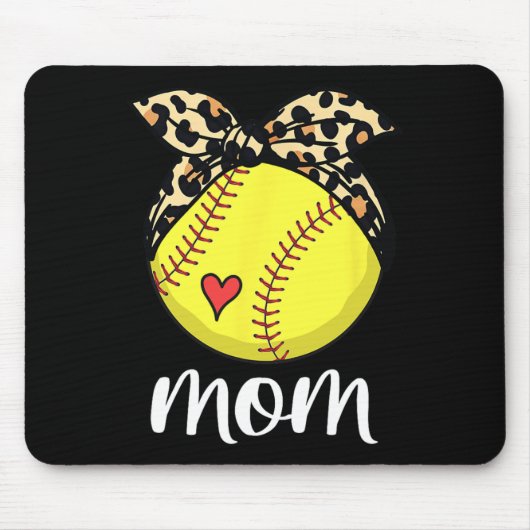 Moederdag Softbal Mom Softbal Moederdag Mam Muismat (Voorkant)