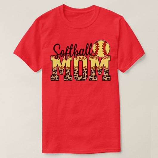 Moederdag Softball T-shirt (Design voorkant)