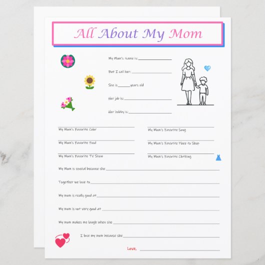 Moederdag Son-interviewafdruk (Voorkant / Achterkant)