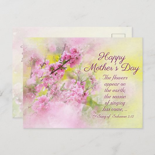 Moederdag Song van Solomon 2:12 Bijbelversie Briefkaart (Voorkant / Achterkant)