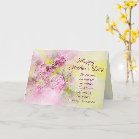 Moederdag Song van Solomon 2:12 Bijbelversie Kaart (Gele Bloem)