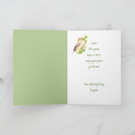 Moederdag Sparrow Bird Daughter Kaart (Binnen)