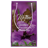 MOEDERDAG SPREUKEN 31 Christelijke Paarse Bloemen Klein Cadeauzakje (Voorkant)