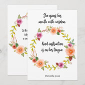 Moederdag Spreuken Schrift Bloem Watercolor Feestdagenkaart (Voorkant / Achterkant)