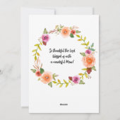 Moederdag Spreuken Schrift Bloem Watercolor Feestdagenkaart (Achterkant)