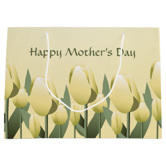 moederdag Spring Yellow Tulips Lg Groot Cadeauzakje (Voorkant)
