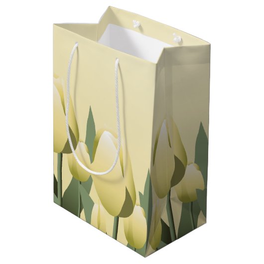 moederdag Spring Yellow Tulips Med Medium Cadeauzakje (Achterkant Gekanteld)