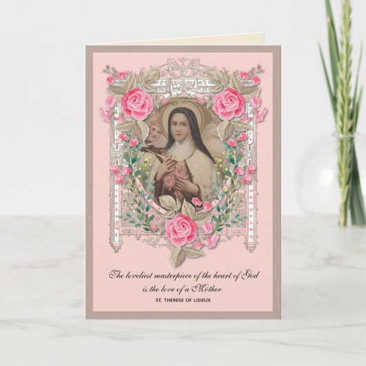 Moederdag St. Therese Katholieke kaart (Voorkant)
