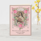 Moederdag St. Therese Katholieke kaart (Gele Bloem)