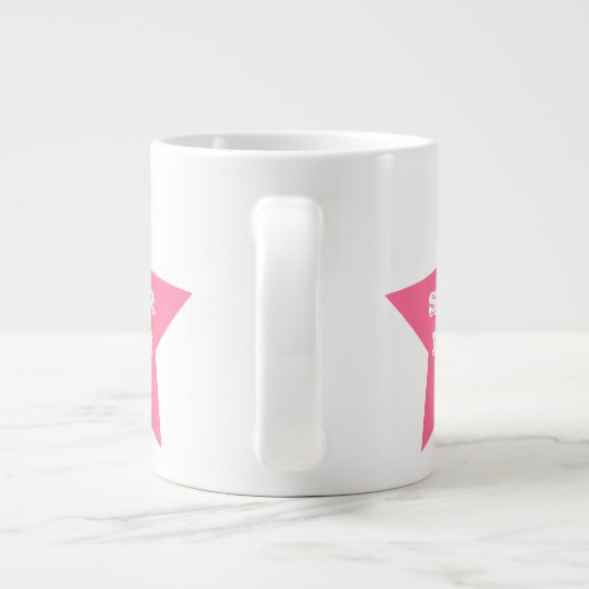 Moederdag Star Ma | Roze Star Jumbo-Mok Grote Koffiekop (Achterkant)