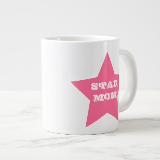 Moederdag Star Ma | Roze Star Jumbo-Mok Grote Koffiekop (Voorkant rechts)