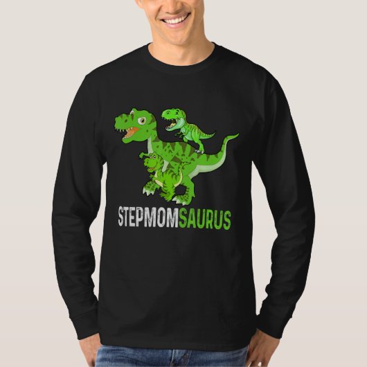 Moederdag Stepmomsaurus T rex Dinosaur Funny St. T-shirt (Voorkant)