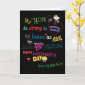 Moederdag | Sterk, Brave & Fearless Kaart (Gele Bloem)