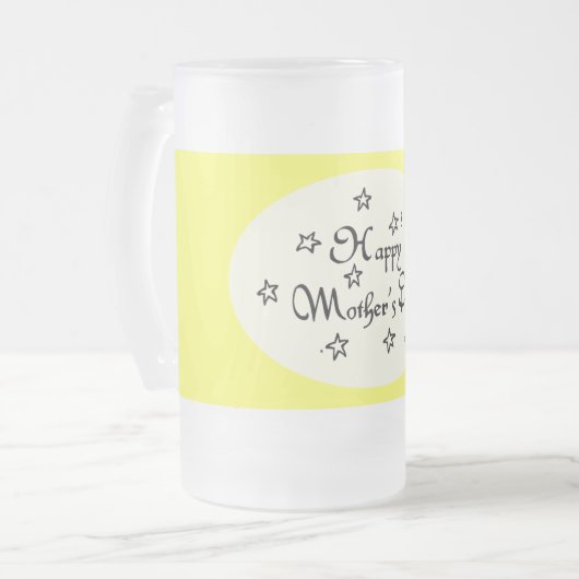 Moederdag sterren - matglas bierpul (Voorkant links)