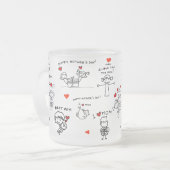Moederdag Stick Figure Kunst Matglas Koffiemok (Voorkant links)