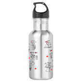 Moederdag Stick Figure Kunst Waterfles (Achterkant)