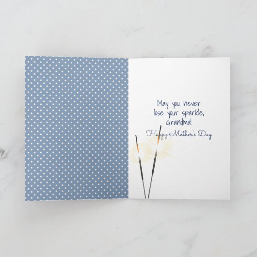 Moederdag Stick Girl met Sparkler Kaart (Binnen)