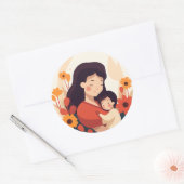 Moederdag Sticker - Loving Embrace Design (Envelop)