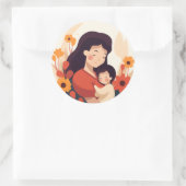 Moederdag Sticker - Loving Embrace Design (Tas)