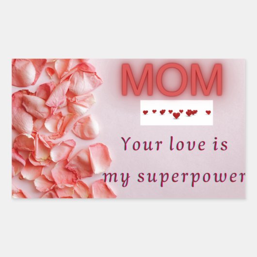 Moederdag sticker - Roos Petal Design (Voorkant)