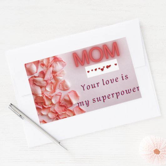 Moederdag sticker - Roos Petal Design (Envelop)