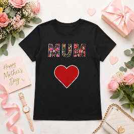 Moederdag Stijlvol Modern Bloemstuk Hart T-shirt