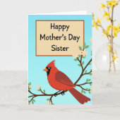 Moederdag Stippen Zuster Kaart (Gele Bloem)