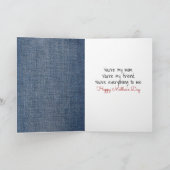 Moederdag stokpoppetje met vriendin en madeliefje kaart (Binnen)