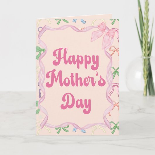 Moederdag Strikken & Lintjes Coquette Kaart (Voorkant)