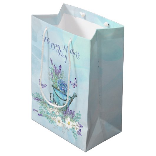 Moederdag Summertime Flowers & Butterflies Medium Cadeauzakje (Voorkant Gekanteld)