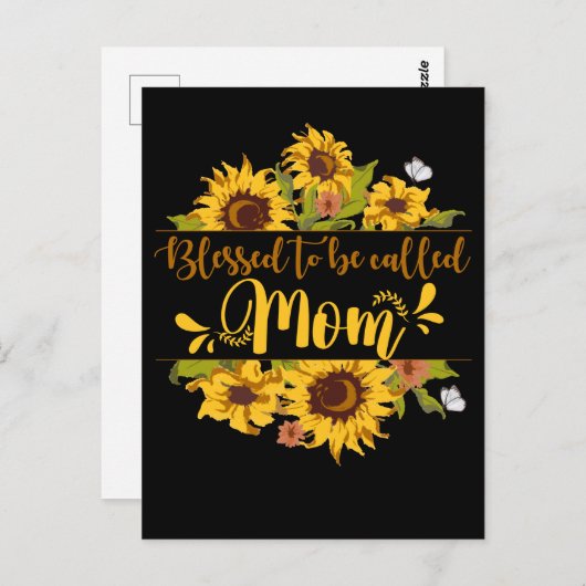 Moederdag Sunflower Ma Briefkaart (Voorkant / Achterkant)
