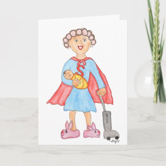 Moederdag Super Moeder Kaart (Voorkant)