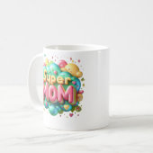 Moederdag "Super Mom" Mok-handgemaakte Mok, Koffiemok (Voorkant links)