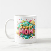 Moederdag "Super Mom" Mok-handgemaakte Mok, Koffiemok (Links)