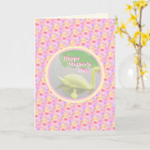 Moederdag Swan Kaart (Gele Bloem)